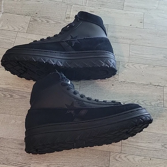NWOT Converse Pro Leather X2 High Black Ice Triple Black‎ Sneakers Mens 5